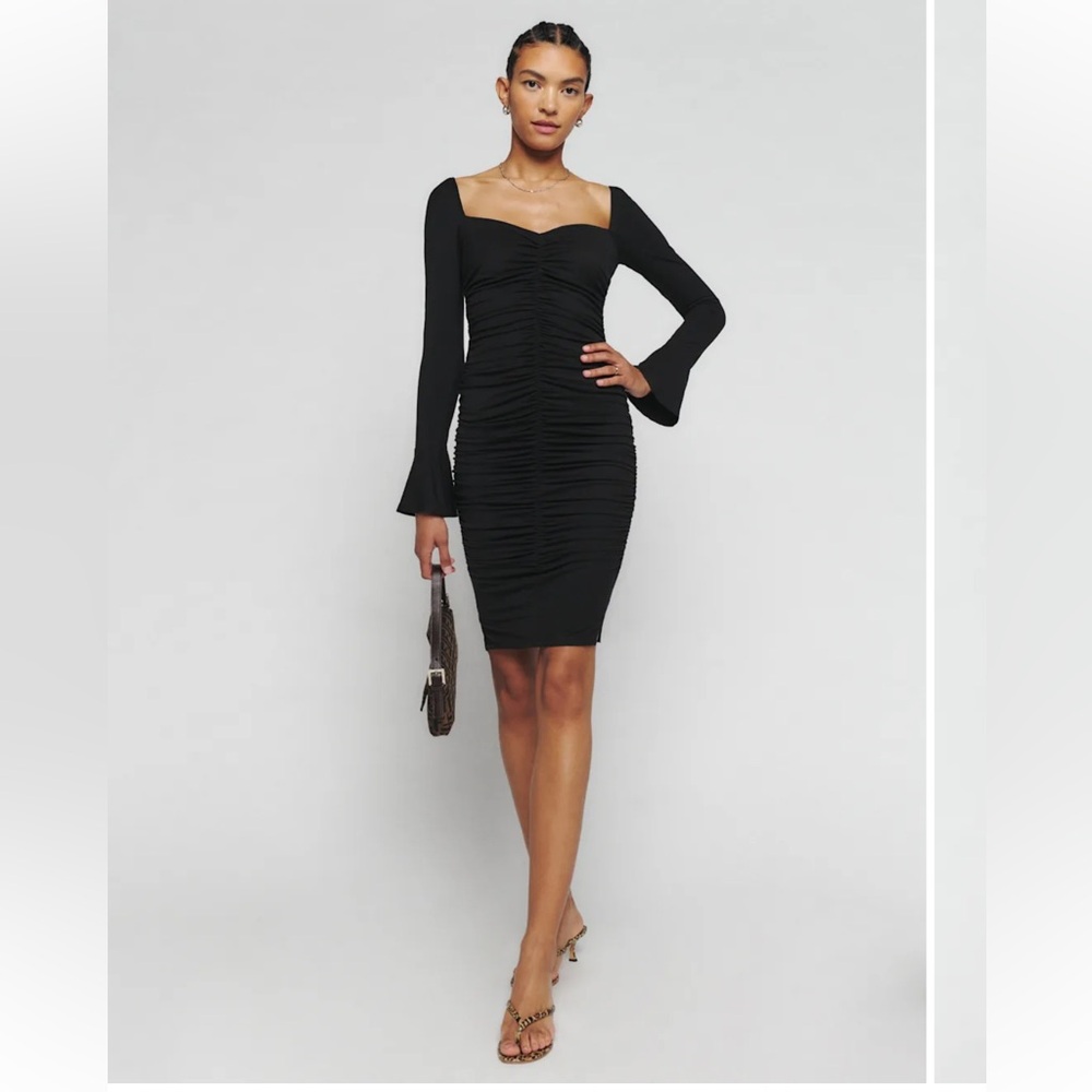 Reformation Barrie Knit Dress Black - Size L